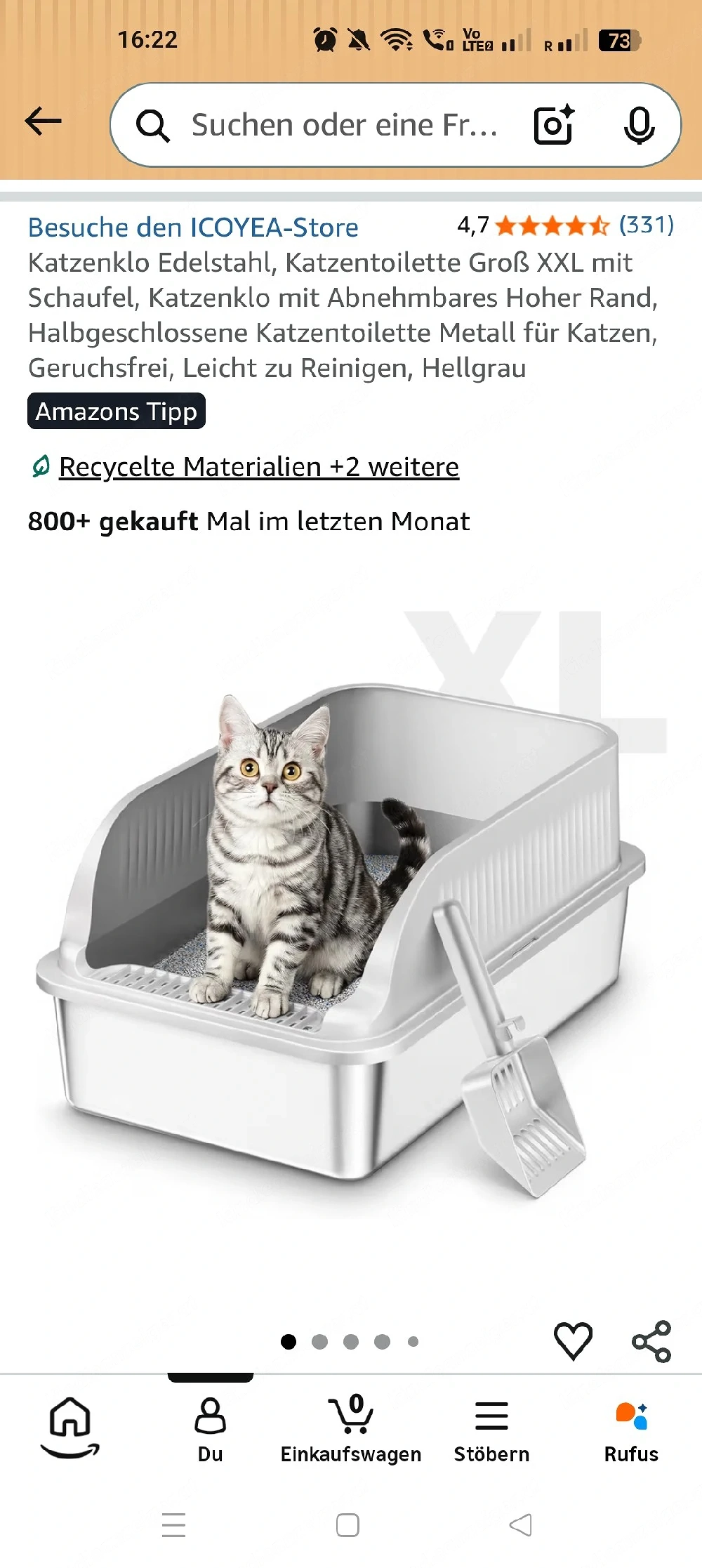 Katzenklo Edelstahl