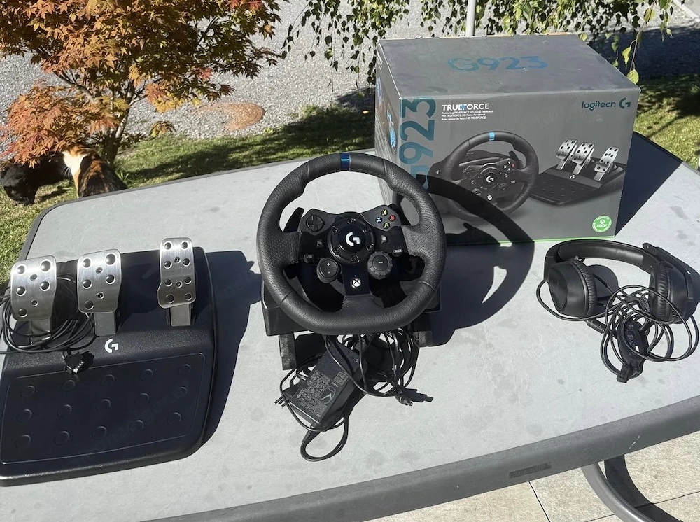 Logitech Renn-Lenkrad, Pedale und Kopfhörer 