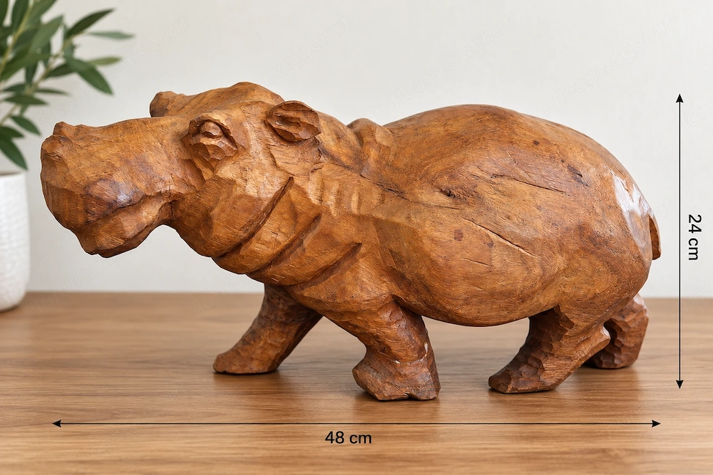 Handgeschnitztes Nilpferd aus Holz   aus Südafrika
