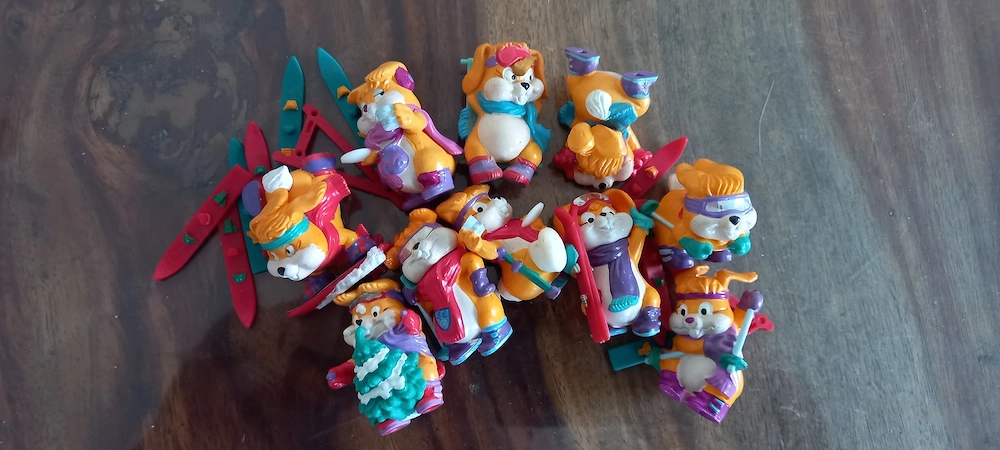 Ü-Eier Figuren "Hanny Bannys lustige Skihasen" 1996 komplett !