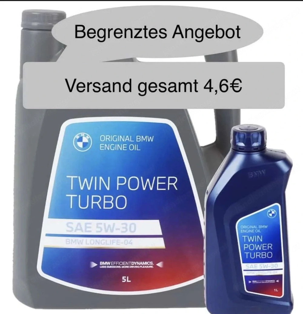 5 Liter (auch 6 Liter, 7Liter, 8Liter ) Motoröl Original BMW 5W-30 Twin Power Turbo LL-04 -Longlfe 
