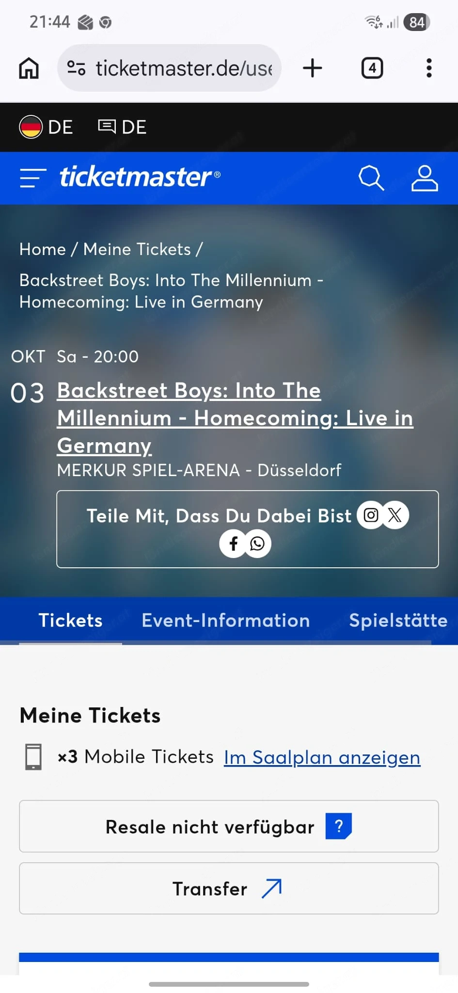 Tickets Backstreet Boys Düsseldorf am 3.10.26