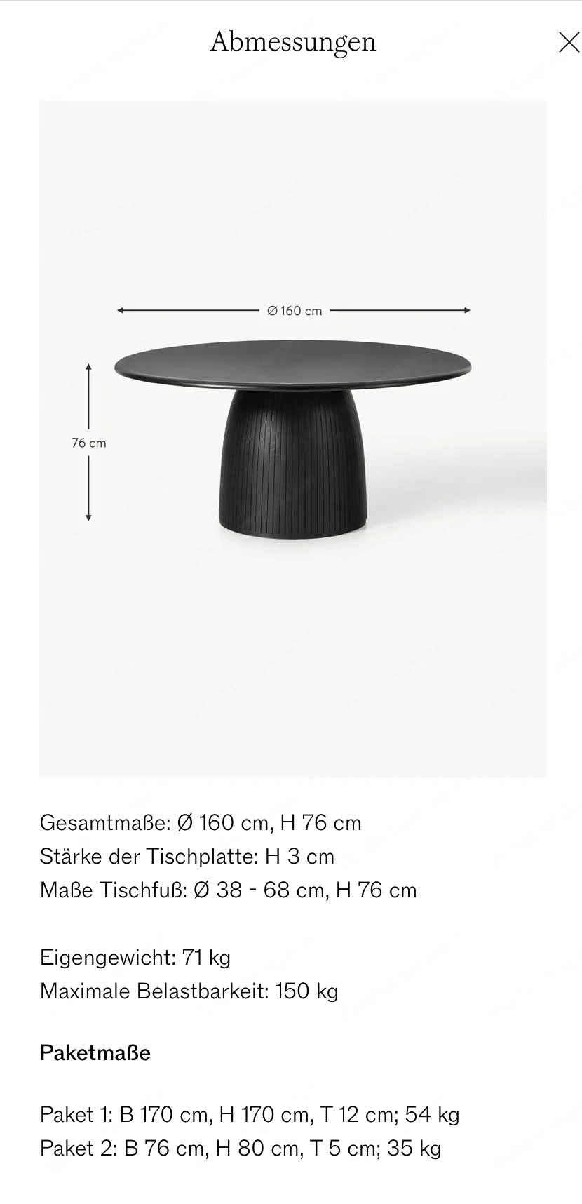 Westwing runder Esstisch 160cm Durchmesser, Massivholz Eiche, 5-6 Personen, NP 1500,- neuwertig