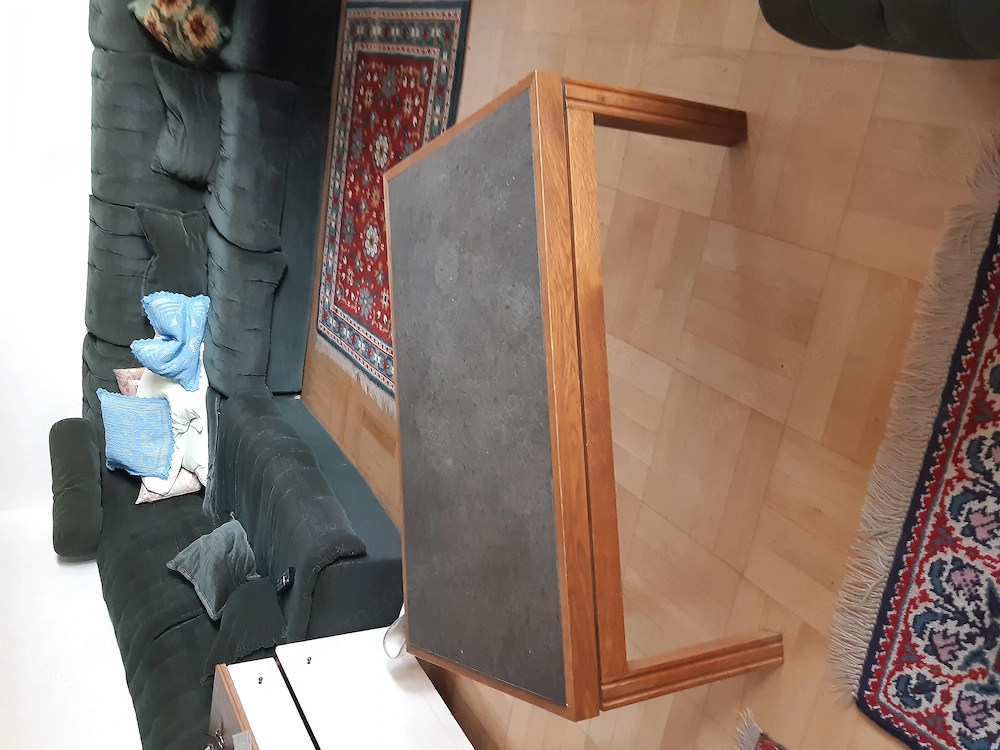Couchtisch (L 98. B 59, H 46) mit Schieferplatte