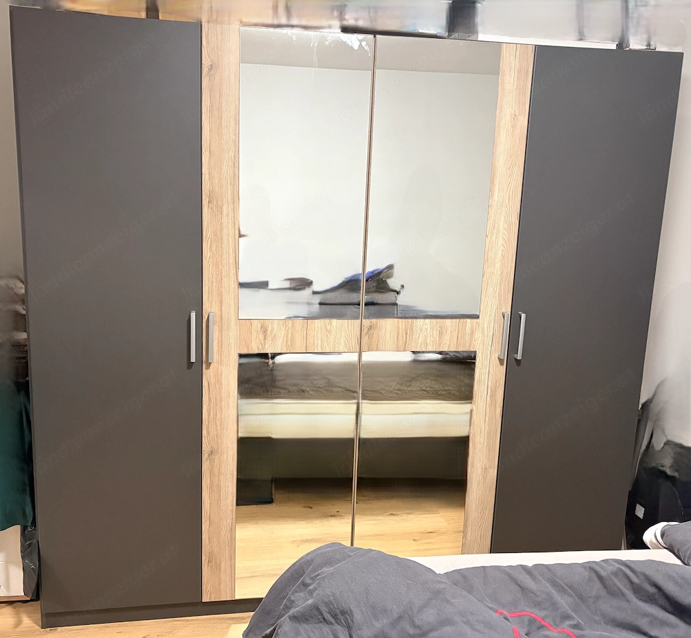 Komplettes Schlafzimmer-Set Wimex (Schrank 225cm, Bett 180x200, 2 Nachttische)