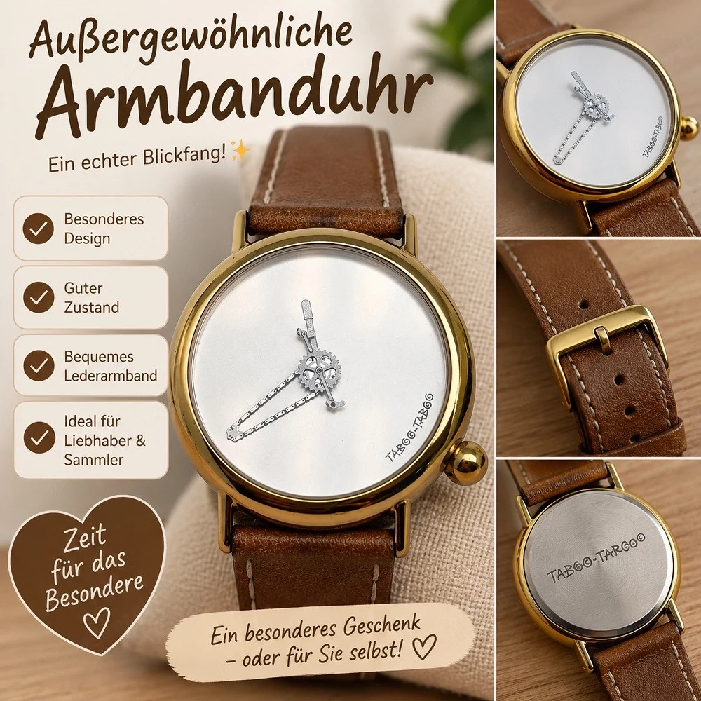 Aussergewöhnliche Armbanduhr für Fahrrad Liebhaber - ungetragen