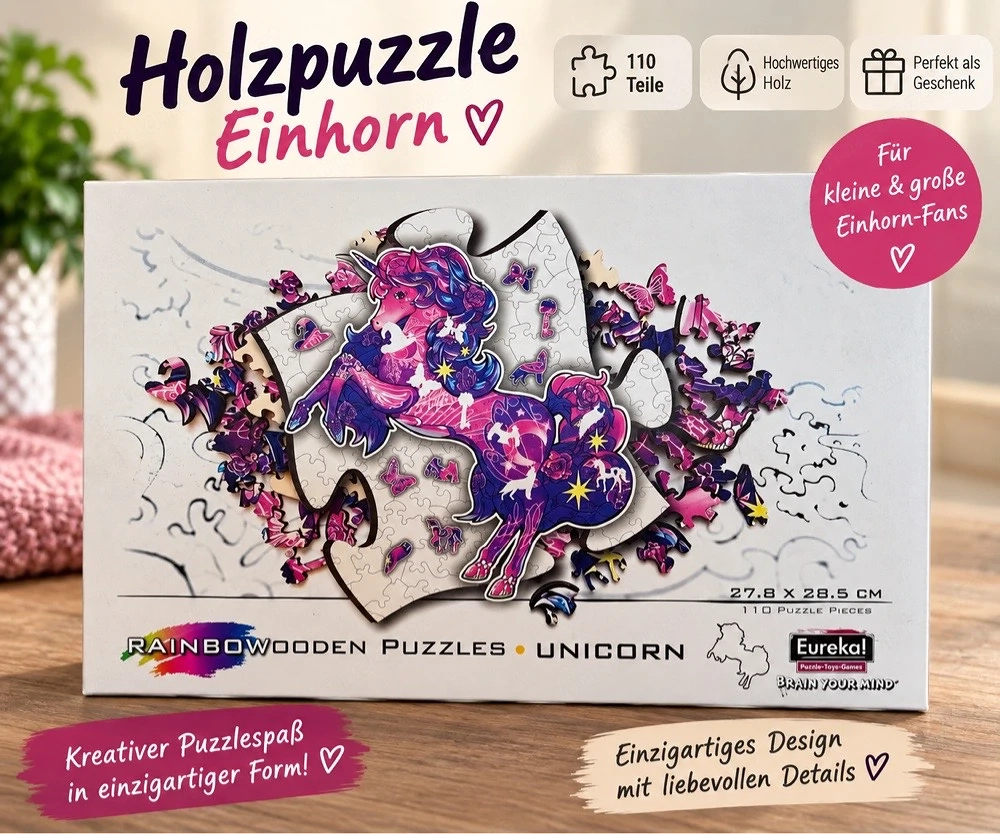 Holzpuzzle Einhorn 110 Teile