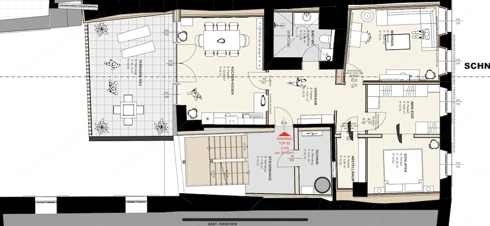 **Charmante Altstadtwohnung mit großer Terrasse in Bludenz** - ideal für ein Paar