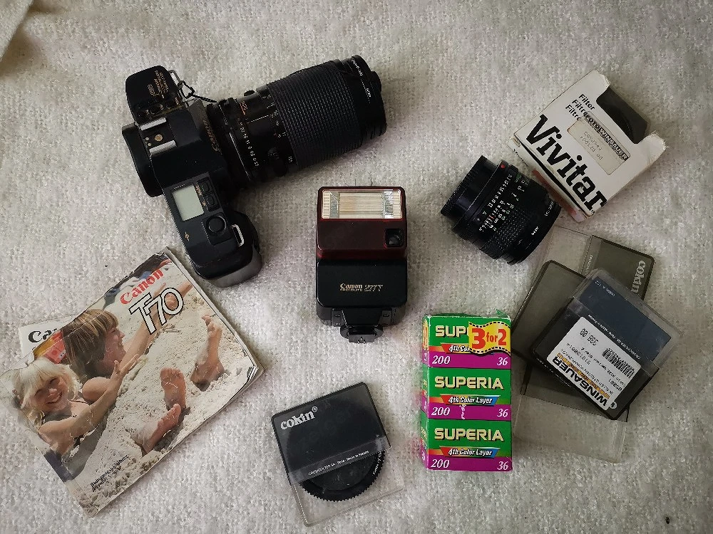 Canon T70 Analoge Kamera Set