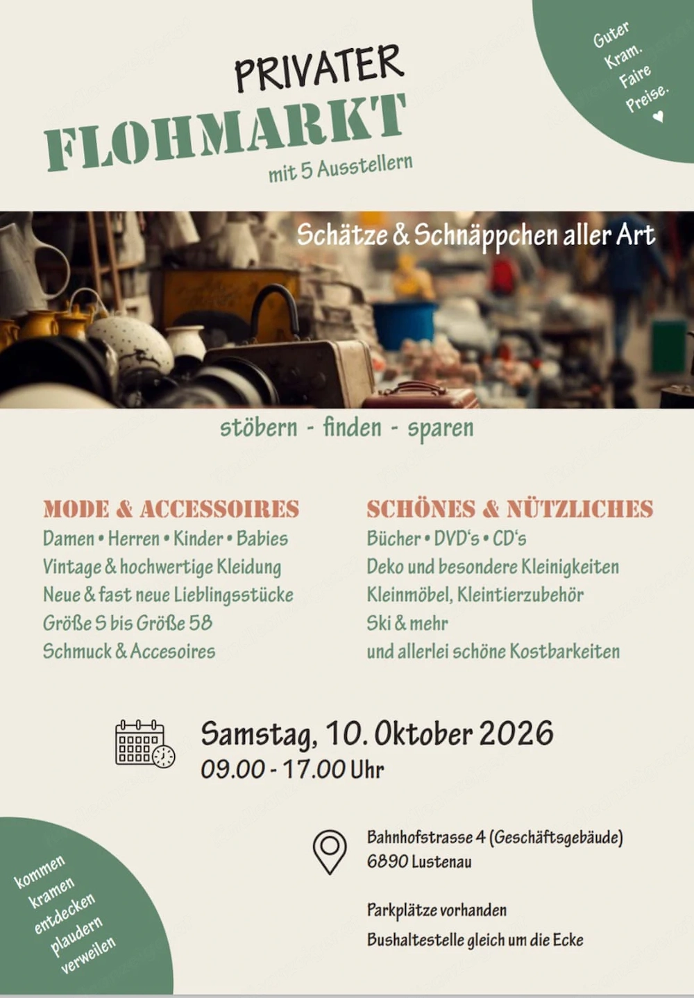Flohmarkt privat - 5 Aussteller in Lustenau