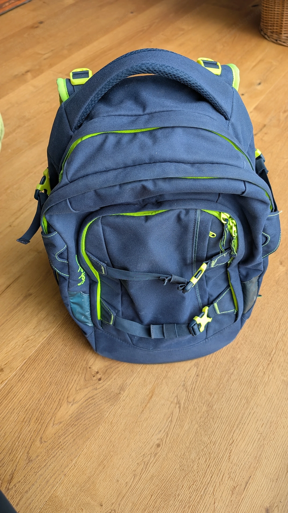 Satch pack Schulrucksack blau neongelb grün