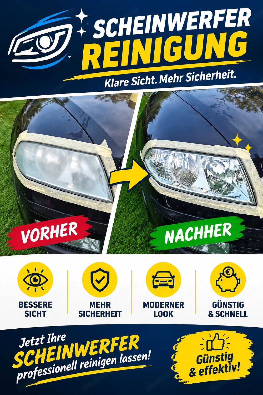 Scheinwerfer klare Sicht 