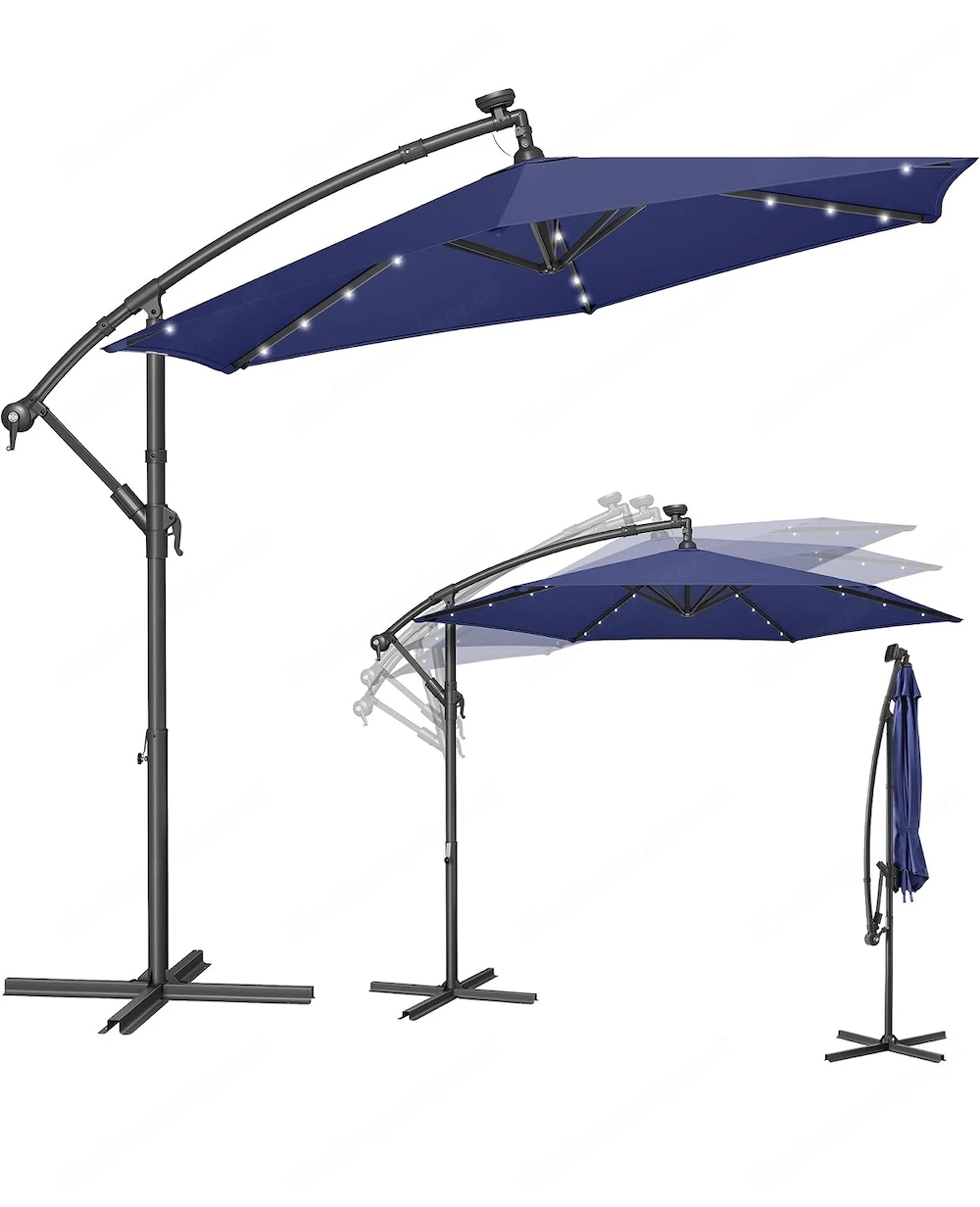 Sonnenschirm mit LED Beleuchtung (Solar)