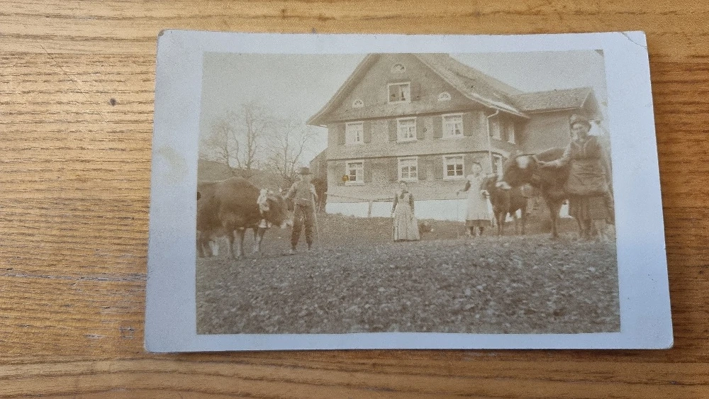 FLOHMARKT Rarität: Historische Foto-Ansichtskarte  Gruss aus Mellau  Bregenzerwald   Tracht & Bauern
