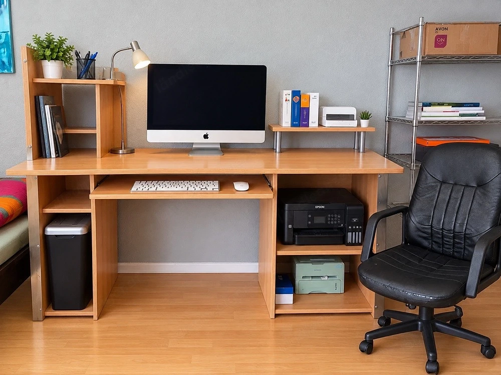 Schreibtisch und Bürostuhl