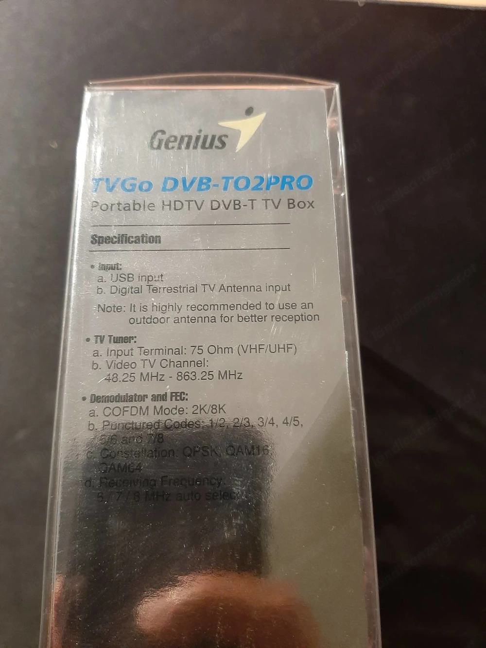 USB TV-Stick der Marke Genius (Modell TVGo DVB-T02PRO) in Originalverpackung