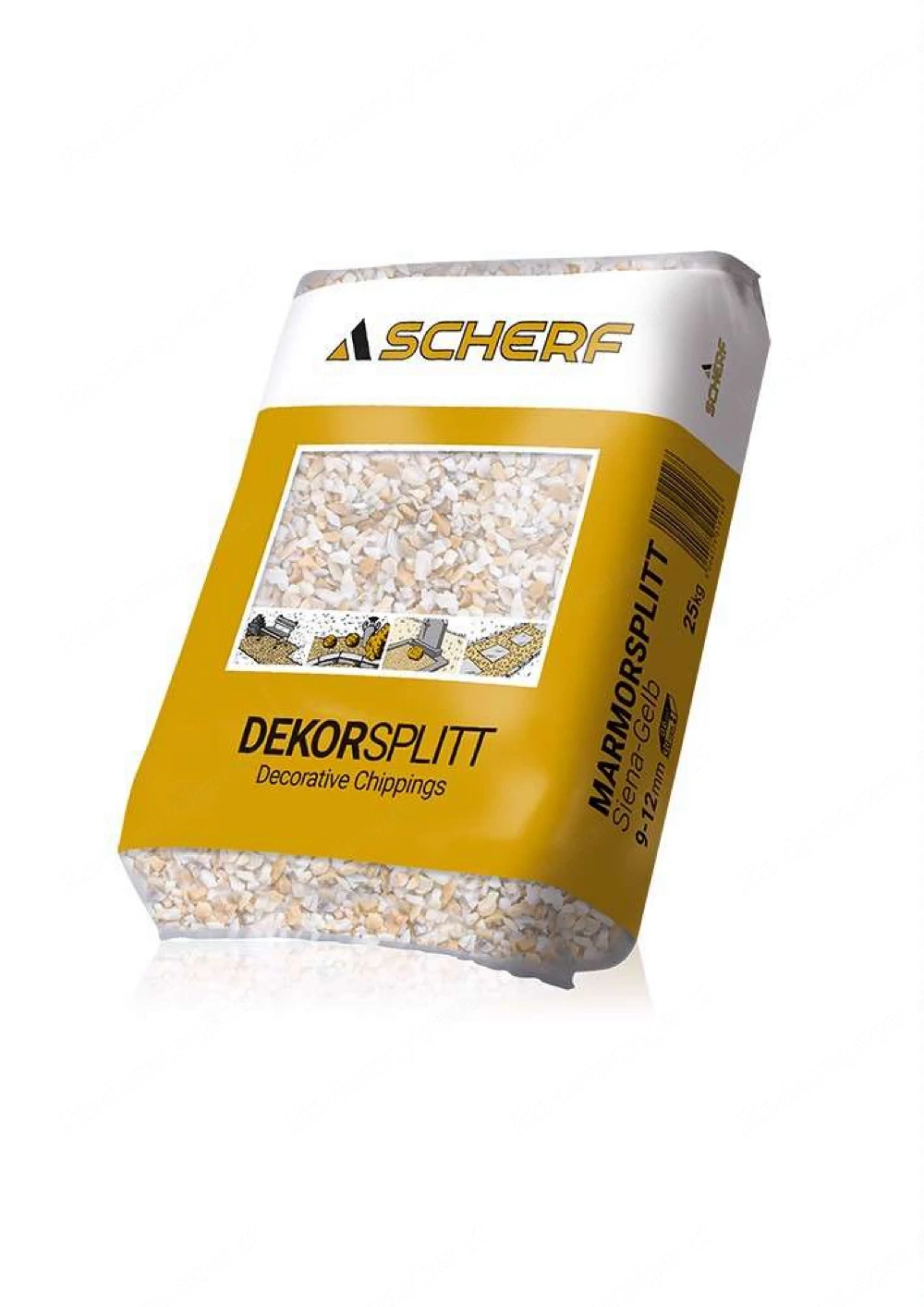 4 Säcke Marmorsplitt Siena-Gelb 9-12 mm 25 kg pro PE-Sack