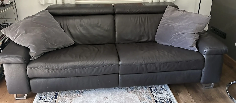 HIMOLLA 3-er Echt Ledercouch   Ledersofa mit Funktionen
