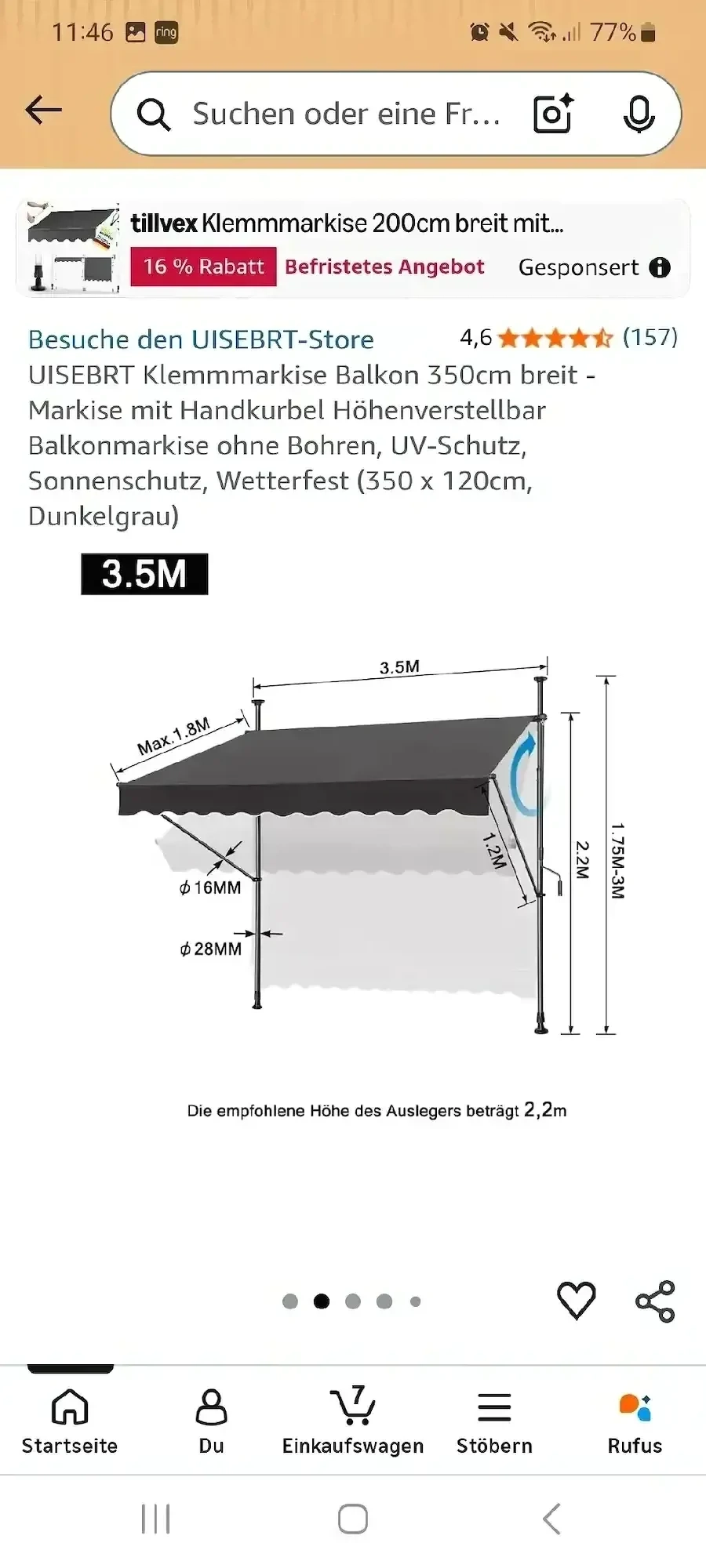 Klemmmarkise