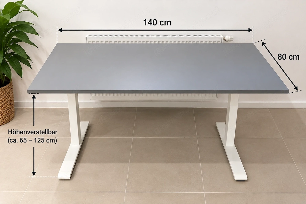 IKEA Schreibtisch   elektrisch höhenverstellbar   140cm x 80cm