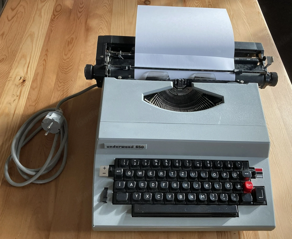 Schreibmaschine underwood 650 elektrisch