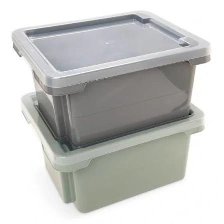 Stapelbox mit Deckel (grau)