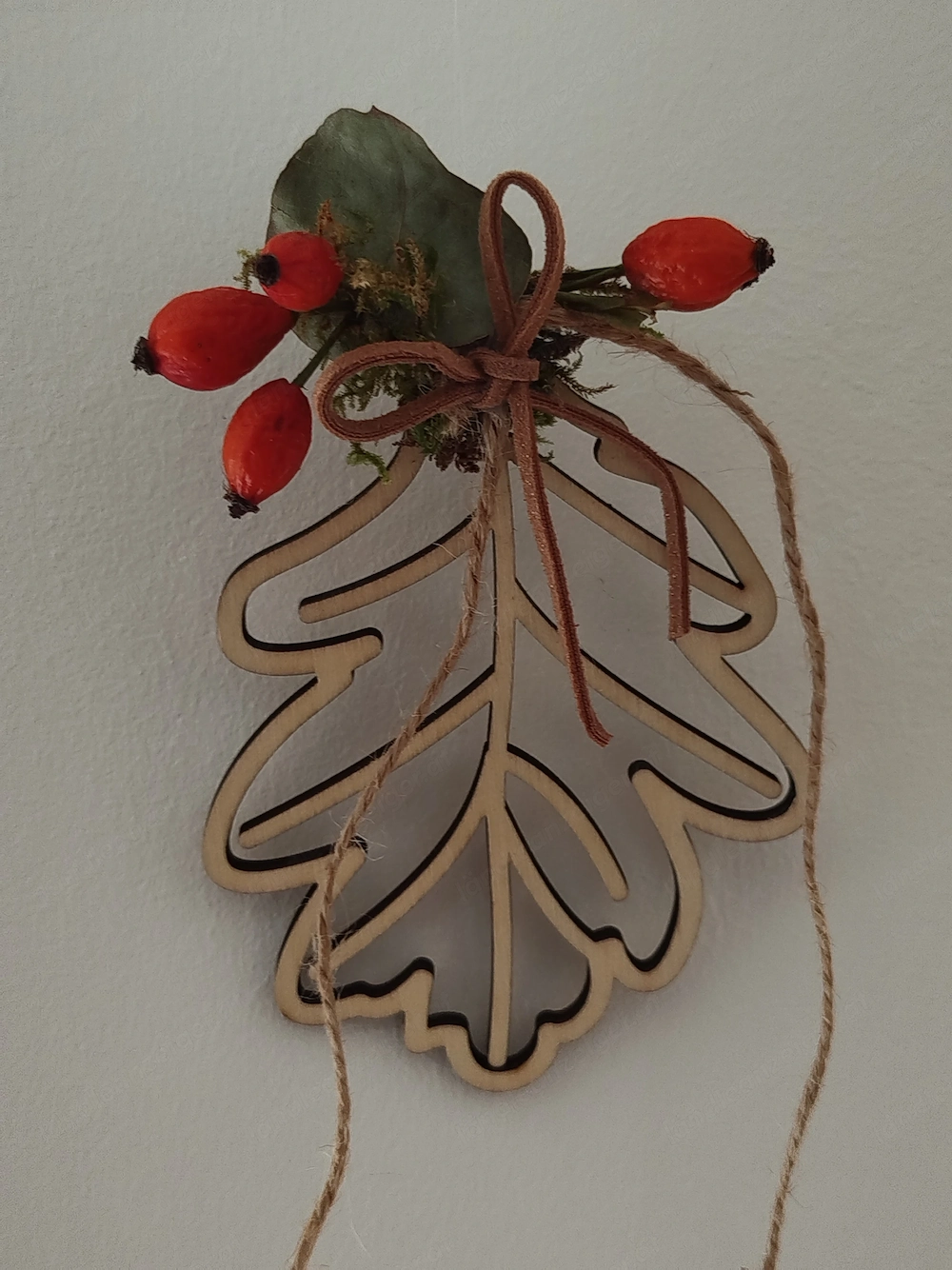Deko Blatt aus Holz neu 
