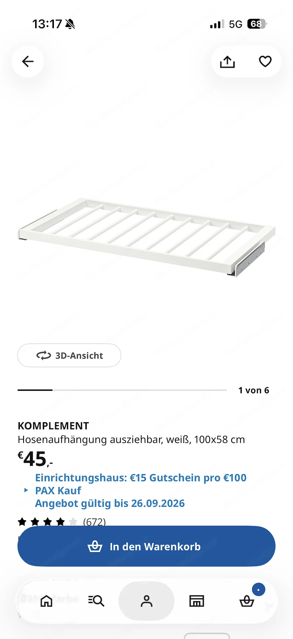 Hosenaufhänger ausziehbar 