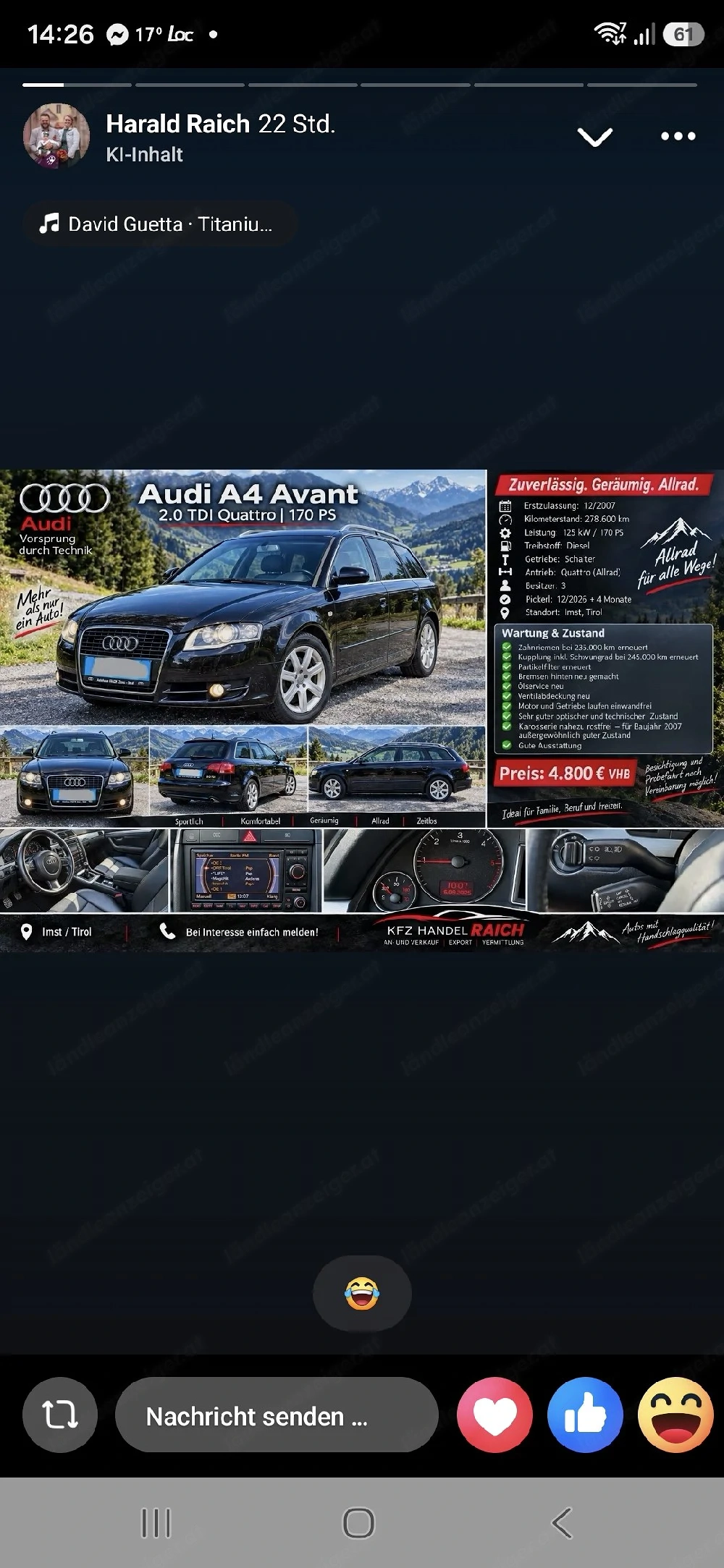 Audi A4 2.0  TDI  Quattro 