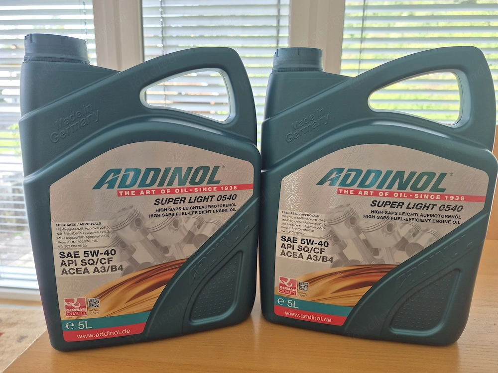Verkaufe - 2  ADDINOL SUPER LIGHT 0540 5L -	   	Preis 28,56  	 (5l)