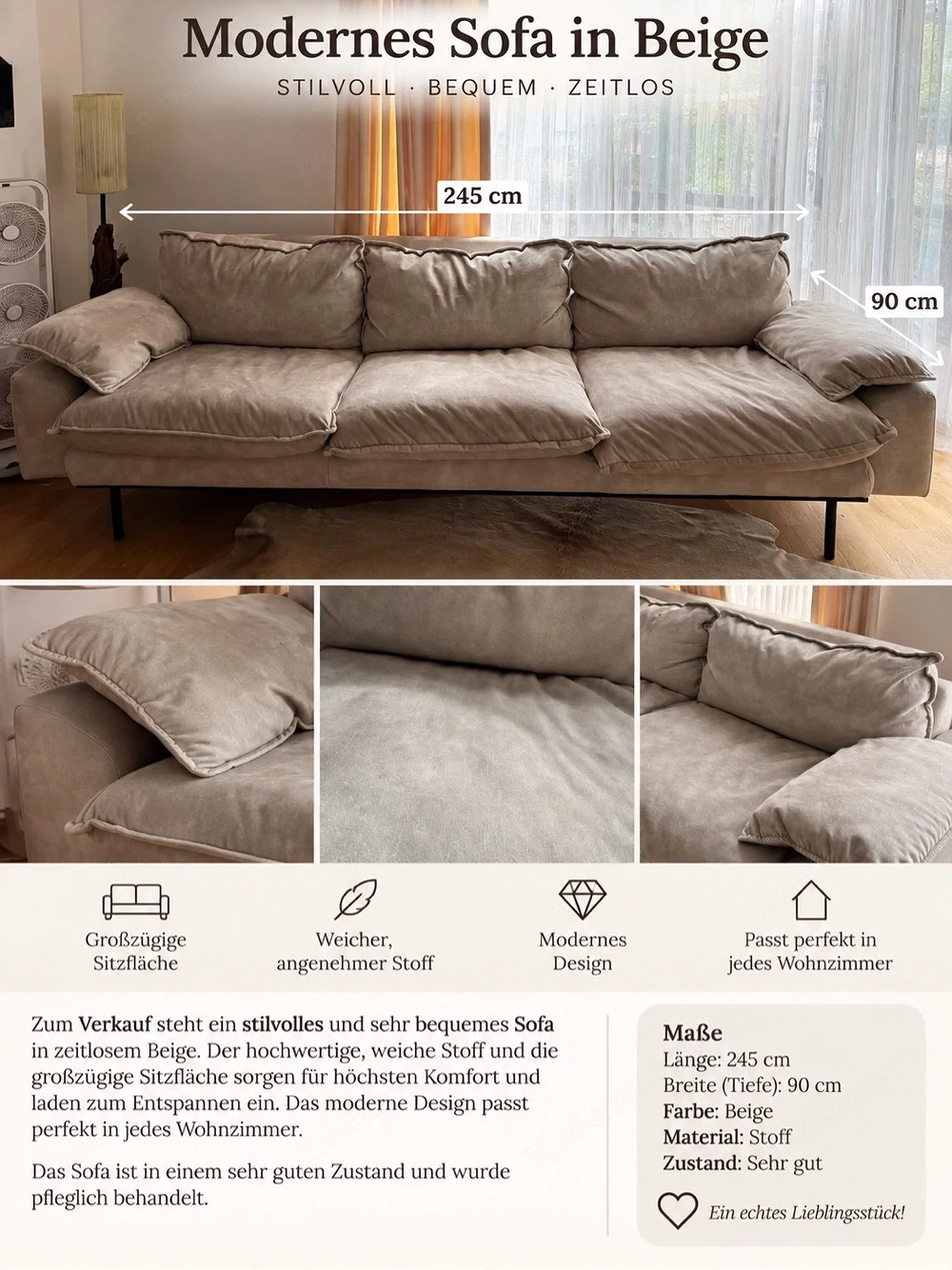 Modernes hochwertiges Sofa
