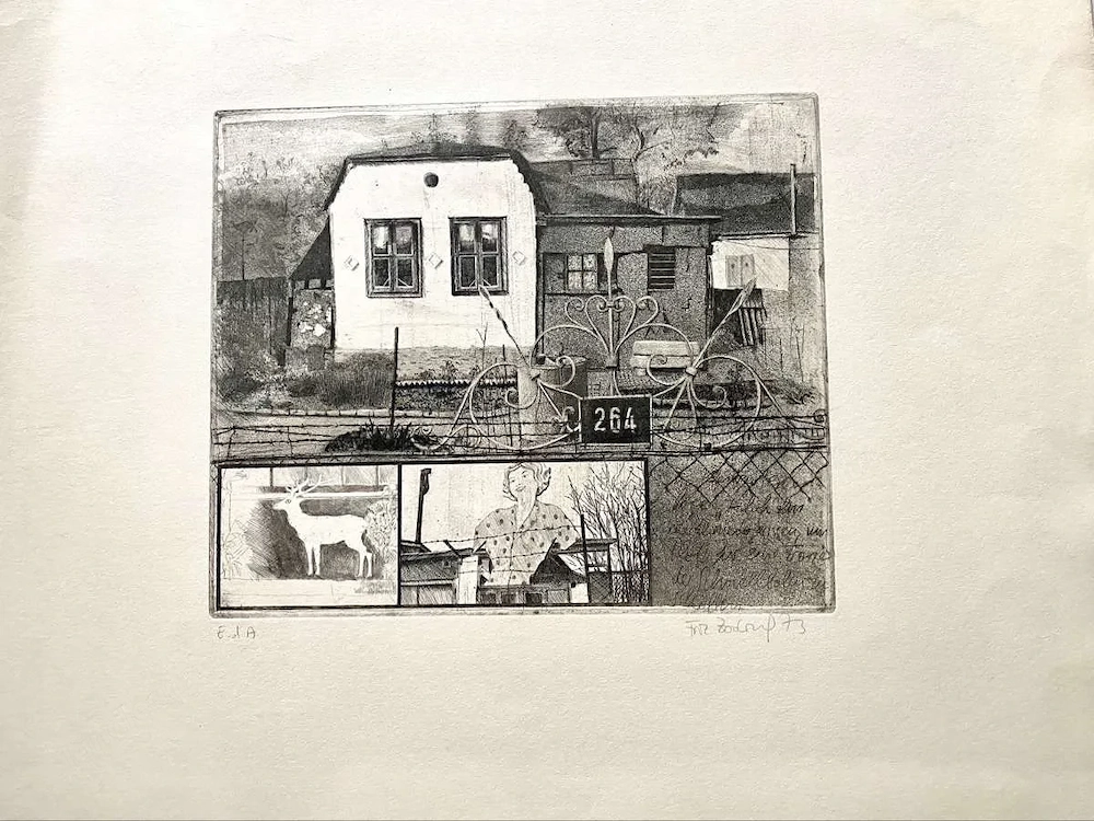 Kunst - Radierung von Franz Zadrazil