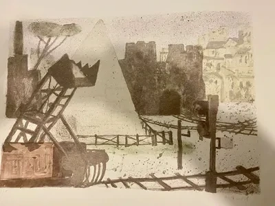 Lithographie - Cestius-Pyramide Italien
