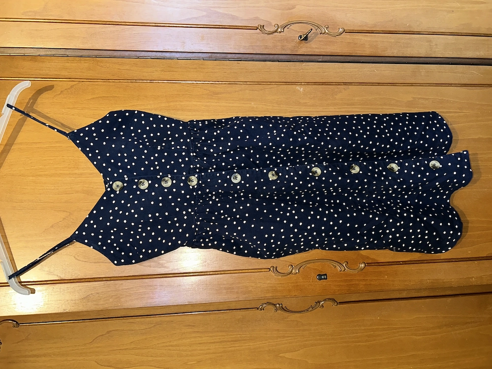 Kleid blau, gepunktet Gr.S Japna