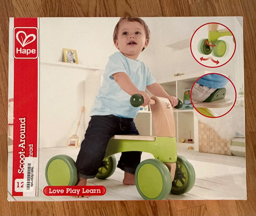 Hape Laufrad   Rutschfahrzeug aus Holz   Top Zustand