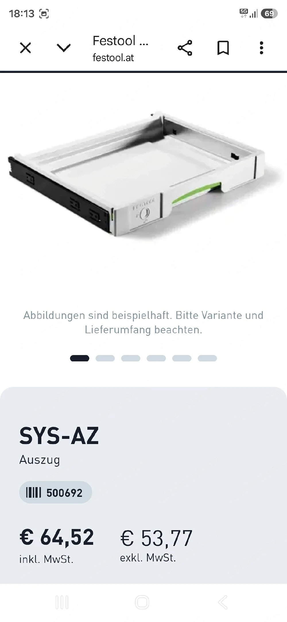 Festool SYS-AZ Auszüge 6 Stk.