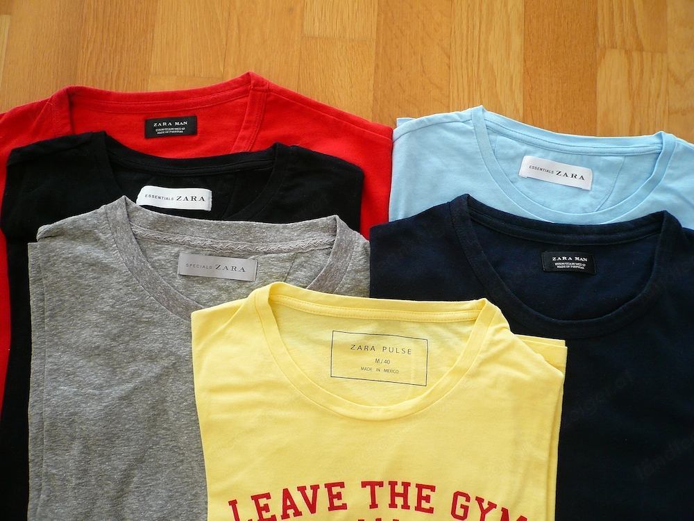6 verschiedene Zara T-Shirts Kurzarm, Gr. M 
