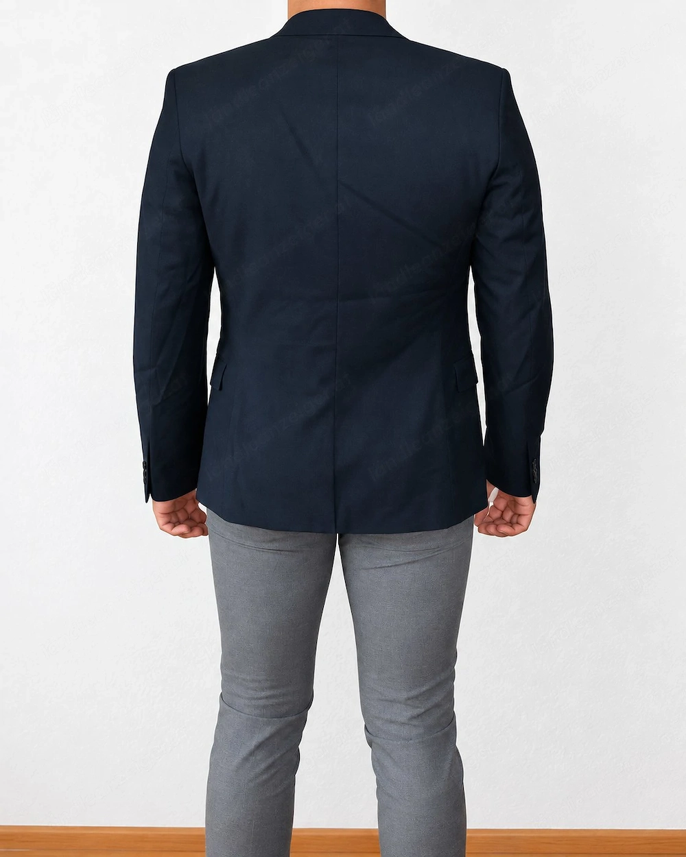 H&M Herren Sakko Slim Fit Dunkelblau Größe 46