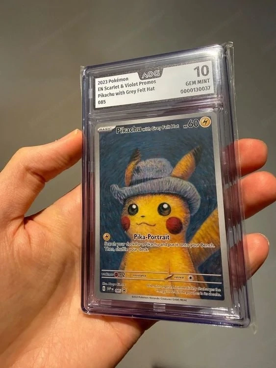 Pikachu Van Gogh Grey Felt Hat 085 AOG 10 + Zusatzkarte
