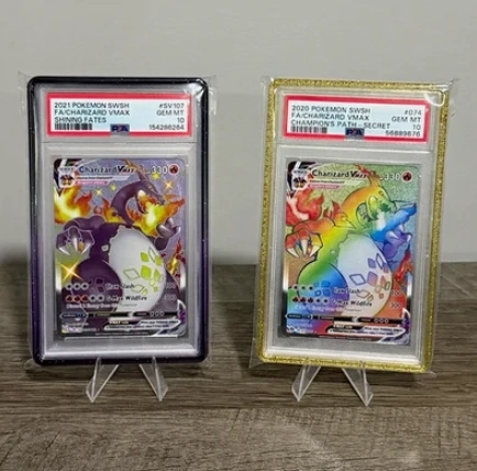Pokemon Charizard VMAX PSA 10 Holo Secret Rare Lot 2 SV107 074 + Charizard #074-