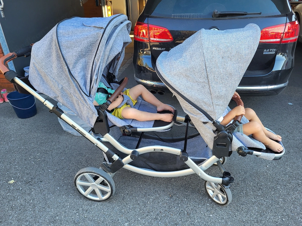 ABC Design Zoom Geschwisterwagen - Babyschale & 2 Sportsitze
