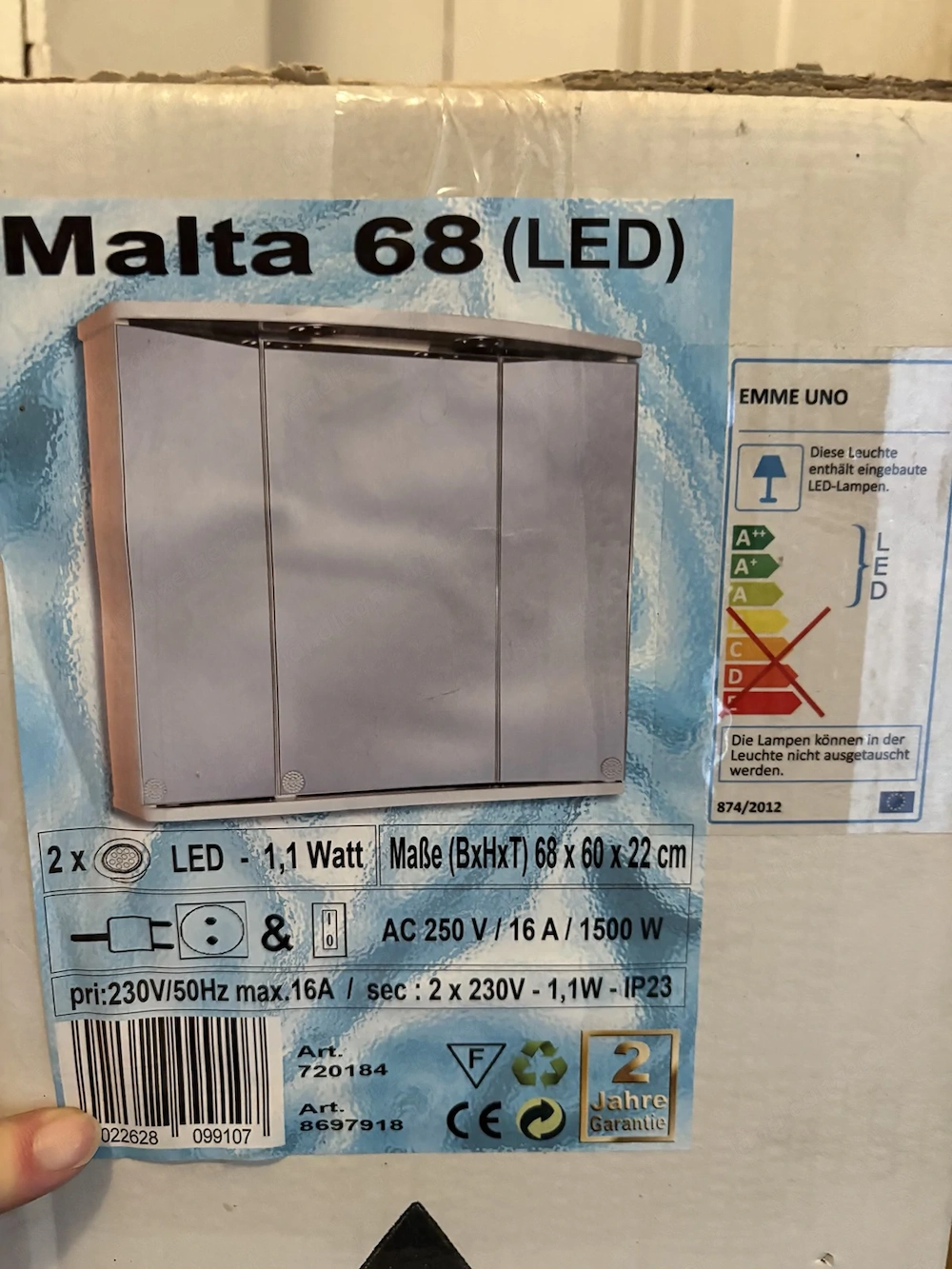 Bad-Spiegelschrank MALTA - neu und originalverpackt