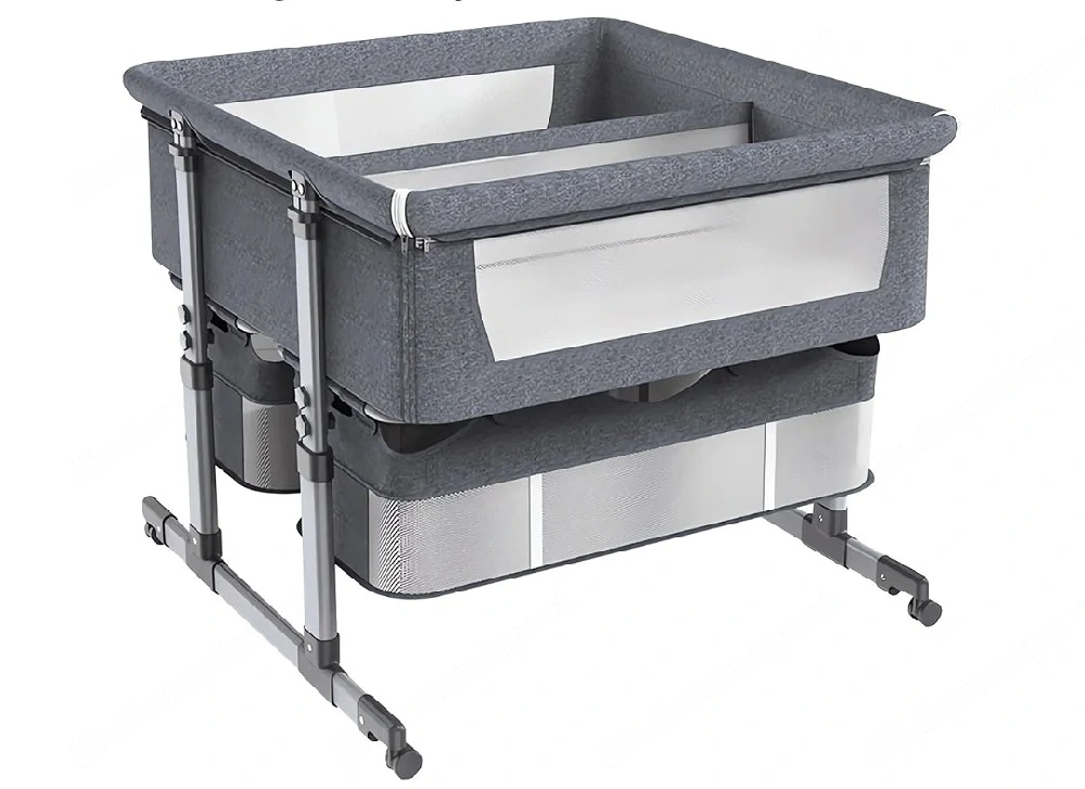 Beistellbett   Babybett für bis zu 2 Babies   Dark Grey