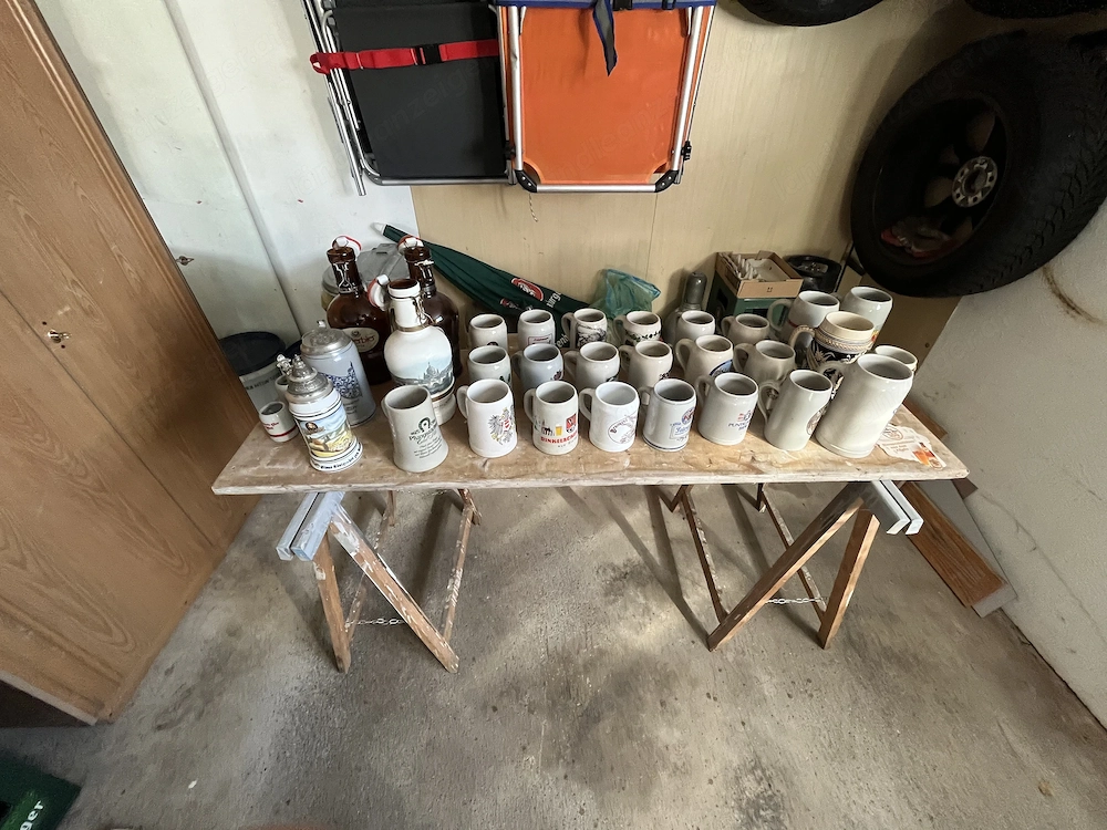 Diverse Flohmarkt Artikel, Werkzeug, Elektrogeräte, Bierkrüge