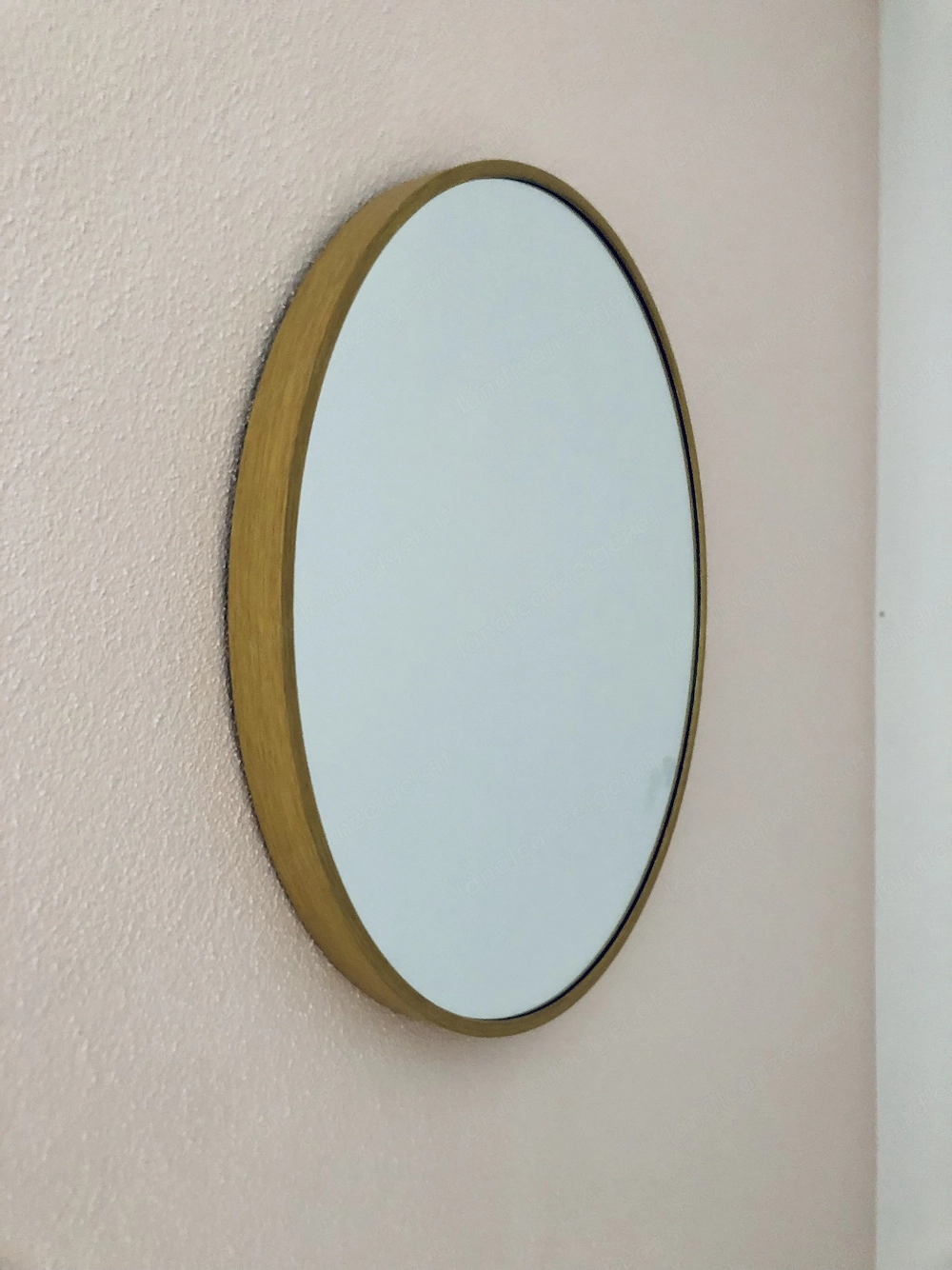 Spiegel rund 45 cm zartes, elegantes Design in Eiche Natur Optik