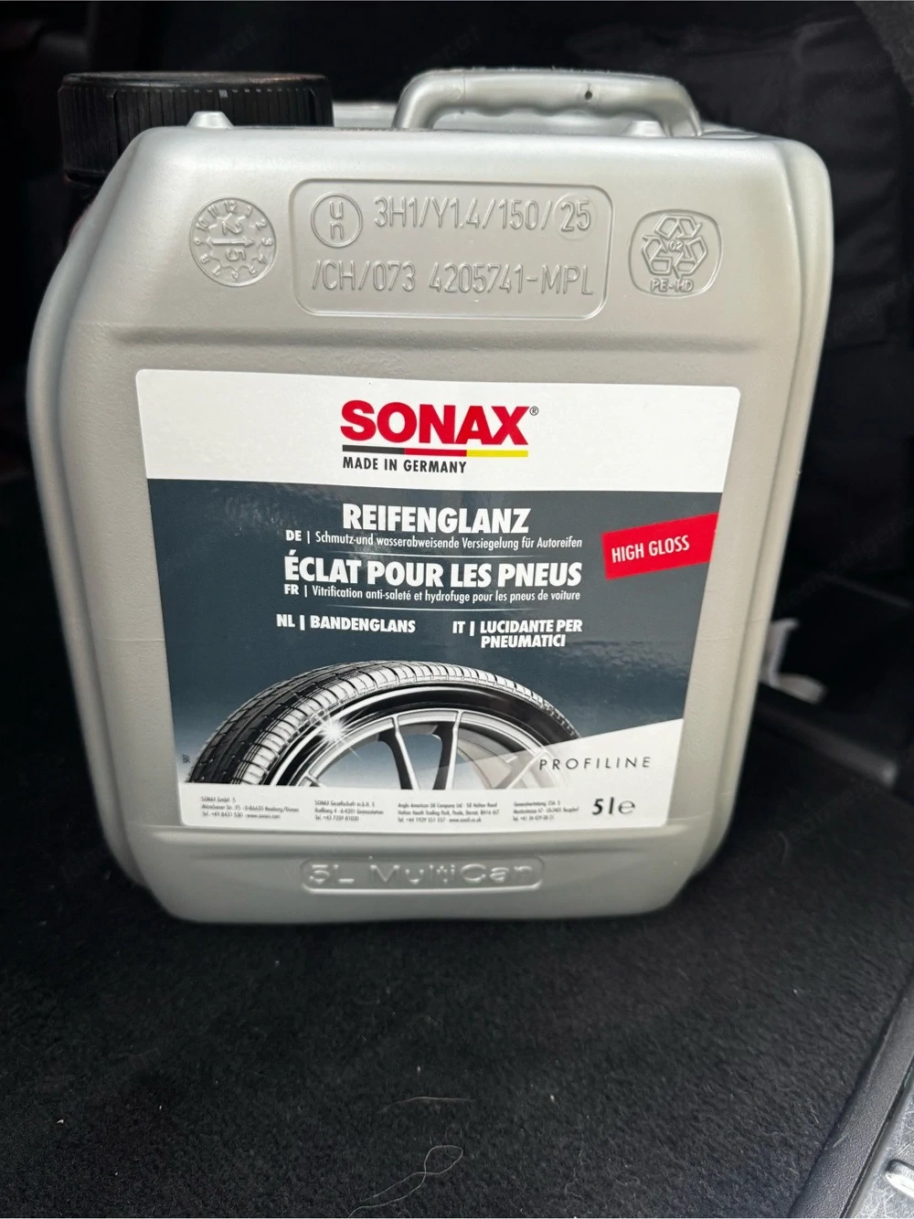 SONAX PROFILINE ReifenGlanz 5L   ca. 4,8 Liter Restmenge (Autopflege) Beschreibung:
