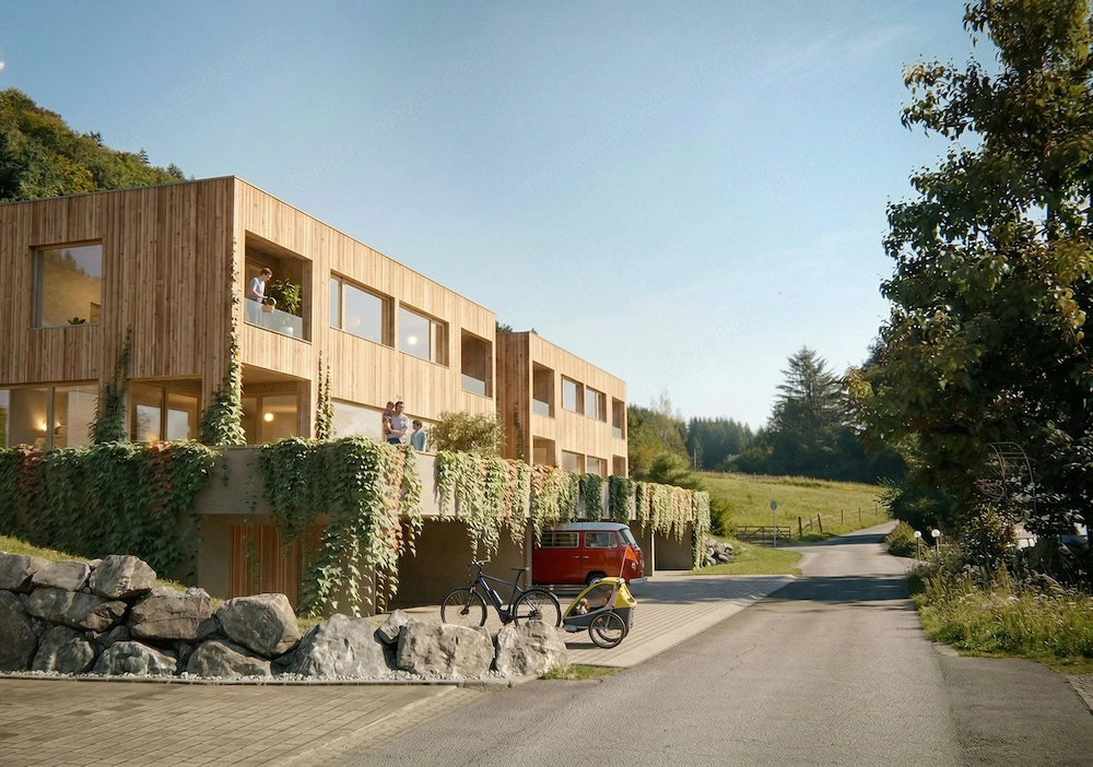 Vollholz Doppelhaus - Baubeginn bereits erfolgt