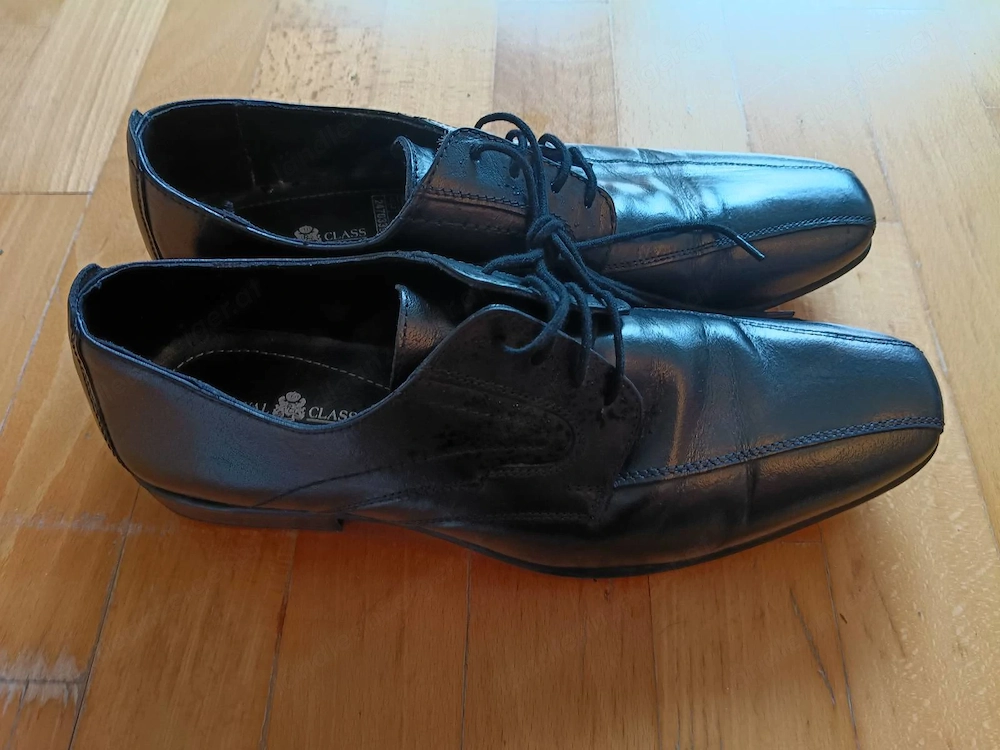 Royal Class Herren Leder Halbschuhe - Gr. 45 - Schwarz