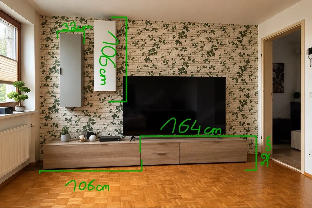 Wohnwand   TV-Wand in Holzoptik   5-teilig