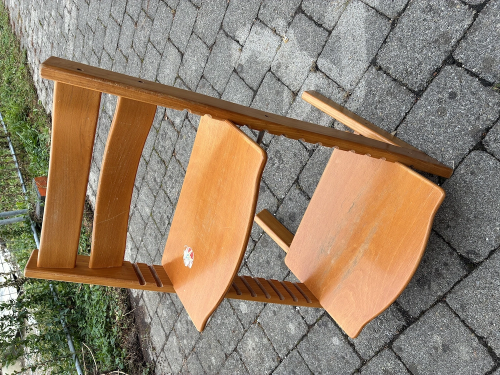 Stabiler Kinderhochstuhl Holz höhenverstellbar
